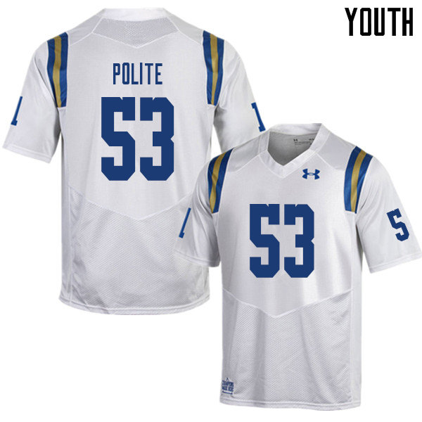 Youth #53 Winston Polite UCLA Bruins College Football Jerseys Sale-White - Click Image to Close